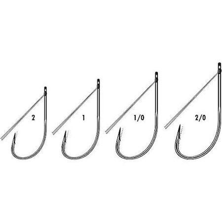 Vmc Weedless Neko Hooks Sz 2, Wide Gap, Offset, Closed Eye Long Shank, Fluorocarbon Weed Guard, Black Ni WNK#2BNPP